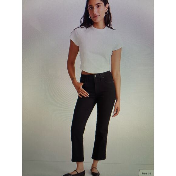 NWT Madewell Kickout Crop jeans 27 Black - Picture 2 of 9